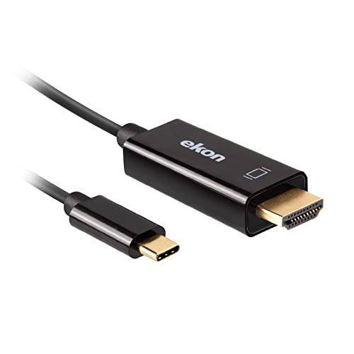 Ekon USB-C HDMI-Stecker, 1,5 Meter, 4K Ultra HD Auflösung, vergoldete Anschlüsse für TV, Smartphone, Projektor, Laptop, PC, MacBook, Playstation, Nintendo Switch von ekon