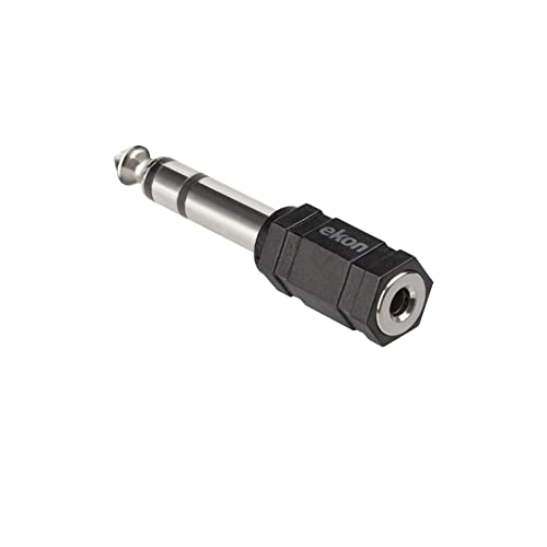 ekon Klinke Adapter, 3,5 mm Klinke auf 6,3 mm Klinkenstecker, weiblich, für Radio, Stereo, Musikinstrumente, Gitarre, Verstärker von ekon