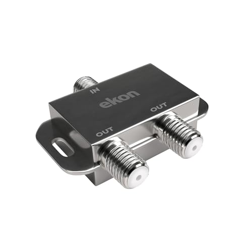 ekon Splitter-Splitter, Typ F, 3 Buchse, ideal für Fernseher, Smart TV, Decoder, Digitale terrestrische Satellit, Schüssel von ekon