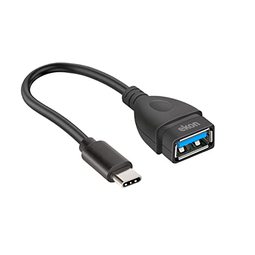 ekon USB-A 3.0 USB-C Buchse Stecker Knickschutz 10cm für USB-A Sticks, MacBook, Smartphone, Ladegeräte, Powerbank, Laptop, PC, Joystick von ekon