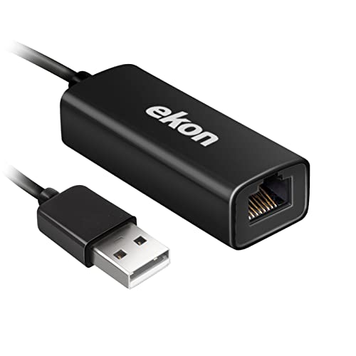 ekon USB-A LAN Adapter RJ45 weiblich männlich 16cm für Laptop, Mac, PC von ekon