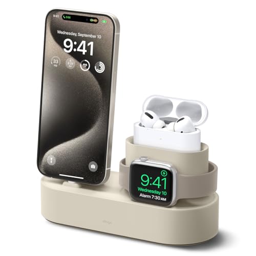 elago 3 in 1 Charging Stand Kompatibel mit Apple Watch Produkten [Ladekabel sind Nicht enthalten] (Klassisches Weiß) von elago