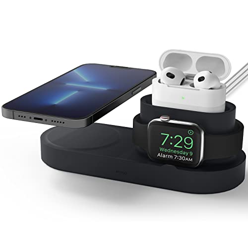 elago 3 in 1 Ladestation Kompatibel mit MagSafe Ladegerät Kompatibel mit iPhone 14,13,12 Kompatibel mit Apple Watch, Kompatibel mit AirPods Pro 2,1 Kompatibel mit AirPods 3 [Ladegerät Nicht enthalten] von elago