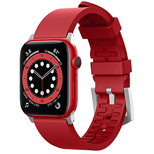 elago Apple Watch Sportarmband Kompatibel mit Apple Watch 9/8/SE2/7/SE/6/5/4 und Ultra 2/Ultra [38/40/41/42/44/45/49mm], Smartwatch Ersatz Armband (Rot) von elago