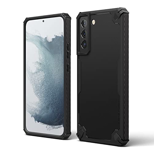 elago Armor Case Kompatibel mit Samsung Galaxy S22 Plus 5G Hülle (6.6"), Robustes Design Schutzhülle, Hochwertiges TPU, Karbonfaser-Textur, Ganzkörperschutz, Stoßfeste Bumper Handyhülle (Schwarz) von elago