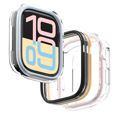 elago Duo Case kompatibel mit Apple Watch 10/9/8/7/SE/6/5/4, 1 Hülle + 2 Teile, Hard PC + TPU, Vollschutz, Bildschirmzugang (Transparent/Schwarz,Gelb,Dunkelgrau,Blau,Rosa, 46mm) von elago