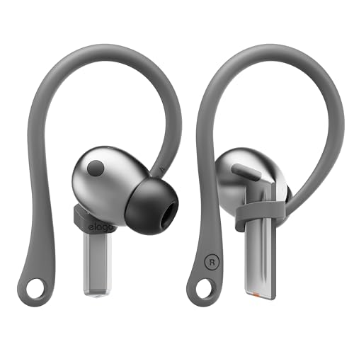 elago EarHooks Ohrbügel Kompatibel mit Samsung Galaxy Buds 3 & Galaxy Buds 3 Pro - Ohrhörer-Zubehör, rutschfest, Ergonomisches Design, Bequeme Passform (Dunkelgrau) von elago