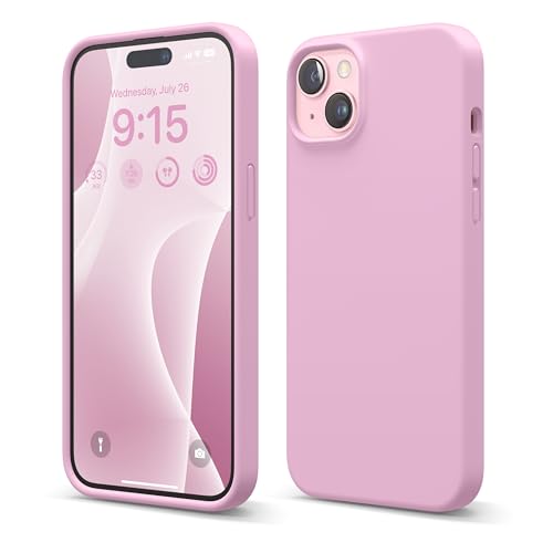 elago Flüssig Silikon Case Kompatibel mit iPhone 15 Plus Hülle, Premium Silikon Handyhülle, Ganzkörper Schutzhülle [4 Lagige Stoßfeste Struktur], Kratzfestes Weiches Mikrofaserfutter (Heiße Rosa) von elago