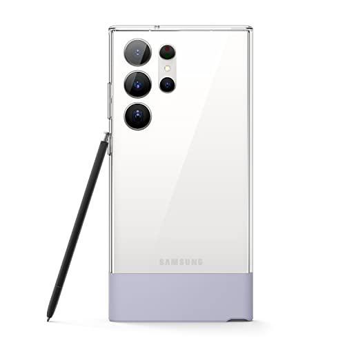 elago Glide Hülle Kompatibel mit Samsung Galaxy S23 Ultra Case Cover, Präzise Kameraausschnitte, Stoßfeste Schutzhülle, PC + TPU Hybrid Technologien, Vollschutz Design (Klar + Violett) von elago