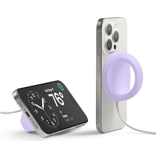 elago Griff Ständer Kompatibel mit MagSafe Ladegerät, Silikon Griff Ständer Kompatibel mit iPhone 16, 15, 14, 13, 12 Serie [Ladekabel Nicht im Lieferumfang enthalten] (Lavendel) von elago