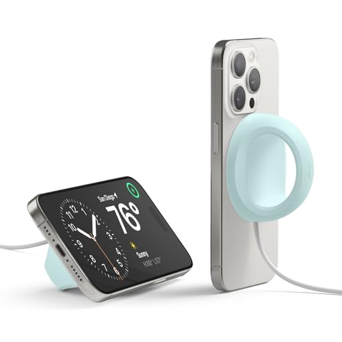 elago Griff Ständer Kompatibel mit MagSafe Ladegerät, Silikon Griff Ständer Kompatibel mit iPhone 16, 15, 14, 13, 12 Serie [Ladekabel Nicht im Lieferumfang enthalten] (Mint) von elago