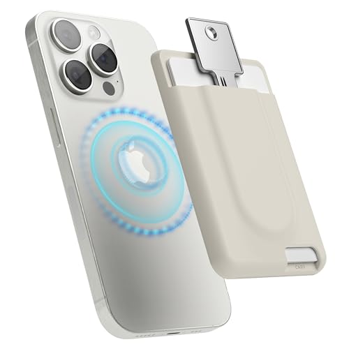 elago Key Magnetische Kartenhalter für 2 Karten, Kompatibel mit MagSafe, Kompatibel mit iPhone 15, 14, 13, 12 Serie – Wallet, Sichere Handy Geldbörse, Langlebiges Silikon, Schutz (Taupe) von elago