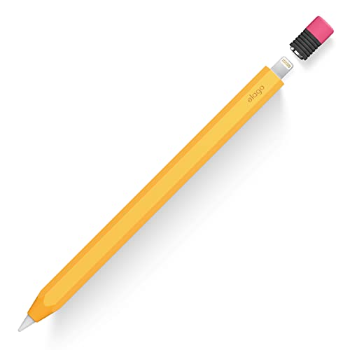 elago Klassische Hülle Kompatibel mit Apple Pencil 1. Generation Cover Hülle, Dauerhaftes Silikon, Klassisches Design, Perfekter Halt, Schützende Haut, Premium-Silikon (Gelb) von elago