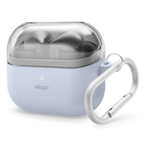 elago Kompatibel mit Samsung Galaxy Buds 3 Hülle & Galaxy Buds 3 Pro Hülle, Duo-hülle mit Karabiner, Premium Silikon + TPU hülle, Drahtloses Laden, Kopfhörer-Zubehör, für Männer, Frauen (Hellblau) elago Kompatibel mit Samsung Galaxy Buds 3 Hülle & Galaxy Buds 3 Pro Hülle, Duo-hülle mit Karabiner, Premium Silikon + TPU hülle, Drahtloses Laden, Kopfhörer-Zubehör, für Männer, Frauen (Hellblau) von elago