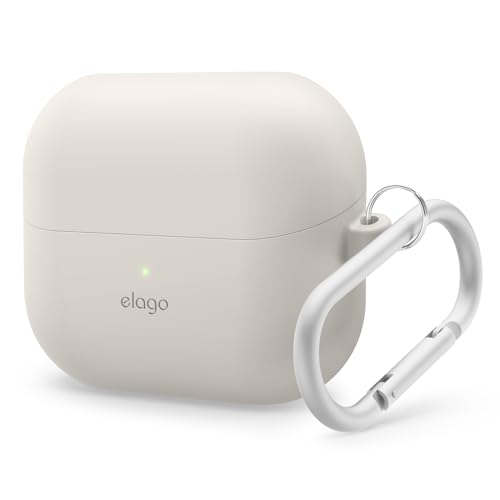 elago Kompatibel mit Samsung Galaxy Buds 3 Hülle & Galaxy Buds 3 Pro Hülle, Premium Silikonhülle mit Karabiner, Vollständiger Schutz, Drahtloses Laden, Kopfhörer-Zubehör, für Männer, Frauen (Taupe) elago Kompatibel mit Samsung Galaxy Buds 3 Hülle & Galaxy Buds 3 Pro Hülle, Premium Silikonhülle mit Karabiner, Vollständiger Schutz, Drahtloses Laden, Kopfhörer-Zubehör, für Männer, Frauen (Taupe) von elago