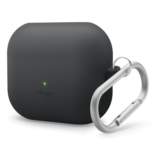 elago Kompatibel mit Samsung Galaxy Buds 3 Hülle & Galaxy Buds 3 Pro Hülle, Premium Silikonhülle mit Karabiner, Vollständiger Schutz, Drahtloses Laden, Kopfhörer-Zubehör, für Männer, Frauen (Schwarz) elago Kompatibel mit Samsung Galaxy Buds 3 Hülle & Galaxy Buds 3 Pro Hülle, Premium Silikonhülle mit Karabiner, Vollständiger Schutz, Drahtloses Laden, Kopfhörer-Zubehör, für Männer, Frauen (Schwarz) von elago
