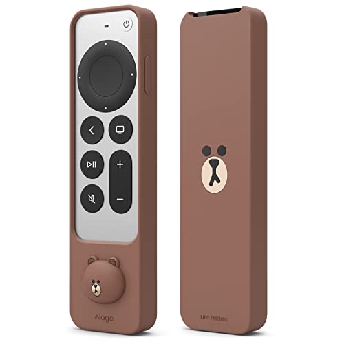 elago | LINE Friends Slim hülle Case Kompatibel mit Apple TV 4K Siri Remote 3. Generation (2022) und 2. Generation (2021) von elago