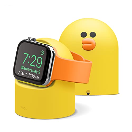 elago | LINE Friends W2 Ladestation Ständer Kompatibel mit Apple Watch Serie 9, 8, SE2, 7, 6, SE, 5, 4, 3, 2, 1 Kompatibel mit Apple Watch Ultra 2 & 1 Nachttisch-Modus (Sally) von elago