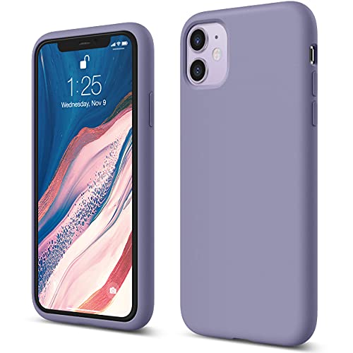 elago Liquid Silicone Case Kompatibel mit iPhone 11 Hülle (6,1"), Silikon Handyhülle, Rundumschutz : 3-Layer Schutzhülle, erhöhter Rand für Bildschirm & Kamera (Lavendelgrau) von elago