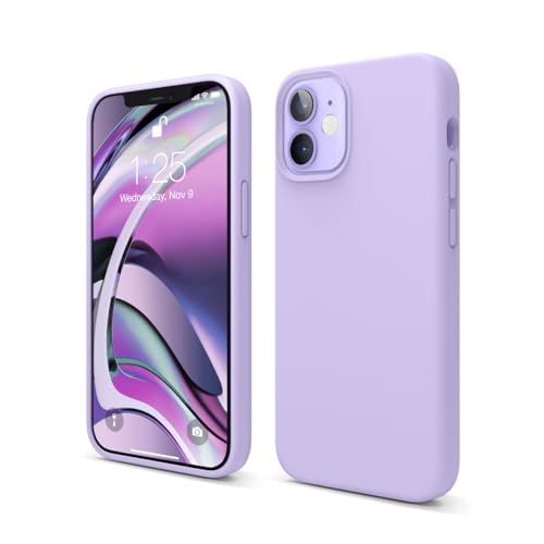 elago Liquid Silicone Case Kompatibel mit iPhone 12 Mini Hülle (5,4"), Hochwertiges Silikon, Rundumschutz Handyhülle : 3-Layer Struktur Schutzhülle (Violett) von elago