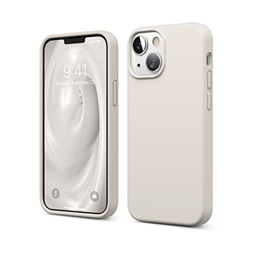 elago Liquid Silicone Case Kompatibel mit iPhone 13 Mini Hülle (5,4"), Hochwertiges Silikon, Rundumschutz Handyhülle : 3-Layer Struktur Schutzhülle, Kratzfestes Weiches Mikrofaserfutter (Taupe) von elago