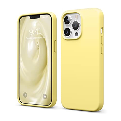 elago Liquid Silicone Case Kompatibel mit iPhone 13 Pro Hülle (6,1"), Hochwertiges Silikon, Rundumschutz Handyhülle : 3-Layer Struktur Schutzhülle, Kratzfestes Weiches Mikrofaserfutter (Gelb) von elago