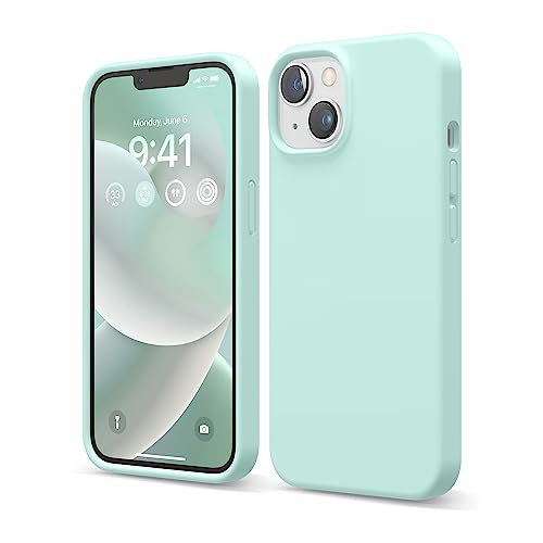 elago Liquid Silicone Case Kompatibel mit iPhone 14 Hülle (6.1"), Hochwertiges Silikon, Ganzkörperschutz - 4 Schichten stoßfeste Handyhülle, kratzfestes weiches Mikrofaserfutter (Aqua Blau) von elago