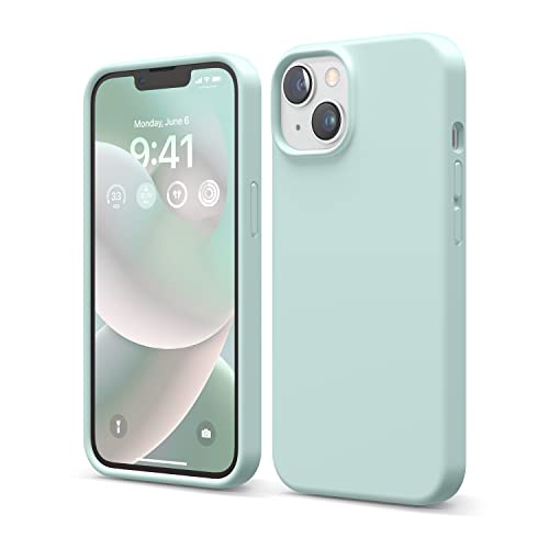 elago Liquid Silicone Case Kompatibel mit iPhone 14 Hülle (6.1"), Hochwertiges Silikon, Ganzkörperschutz - 4 Schichten stoßfeste Handyhülle, kratzfestes weiches Mikrofaserfutter (Grün) von elago