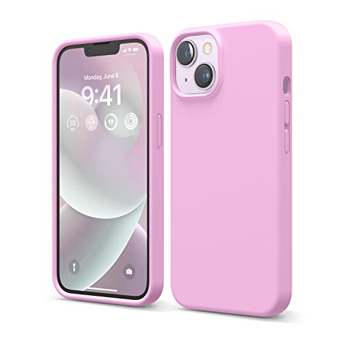 elago Liquid Silicone Case Kompatibel mit iPhone 14 Hülle (6.1"), Hochwertiges Silikon, Ganzkörperschutz - 4 Schichten stoßfeste Handyhülle, kratzfestes weiches Mikrofaserfutter (Heiße Rosa) von elago