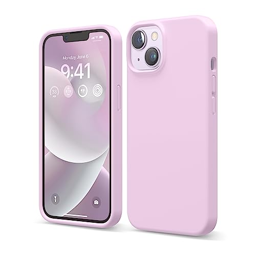 elago Liquid Silicone Case Kompatibel mit iPhone 14 Hülle (6.1"), Hochwertiges Silikon, Ganzkörperschutz - 4 Schichten stoßfeste Handyhülle, kratzfestes weiches Mikrofaserfutter (Licht Lila) von elago