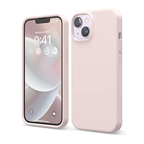 elago Liquid Silicone Case Kompatibel mit iPhone 14 Hülle (6.1"), Hochwertiges Silikon, Ganzkörperschutz - 4 Schichten stoßfeste Handyhülle, kratzfestes weiches Mikrofaserfutter (Rosa) von elago