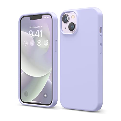 elago Liquid Silicone Case Kompatibel mit iPhone 14 Hülle (6.1"), Hochwertiges Silikon, Ganzkörperschutz - 4 Schichten stoßfeste Handyhülle, kratzfestes weiches Mikrofaserfutter (Violett) von elago