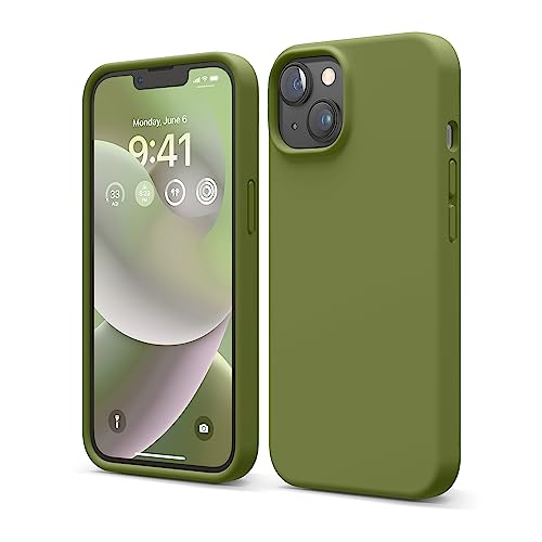elago Liquid Silicone Case Kompatibel mit iPhone 14 Hülle (6.1"), Hochwertiges Silikon, Ganzkörperschutz - 4 Schichten stoßfeste Handyhülle, kratzfestes weiches Mikrofaserfutter (Zenderngrün) von elago
