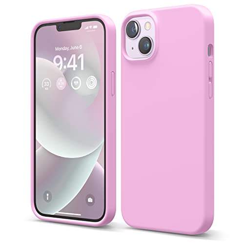 elago Liquid Silicone Case Kompatibel mit iPhone 14 Plus Hülle (6.7"), Hochwertiges Silikon, Ganzkörperschutz - 4 Schichten stoßfeste Handyhülle, kratzfestes weiches Mikrofaserfutter (Heiße Rosa) von elago