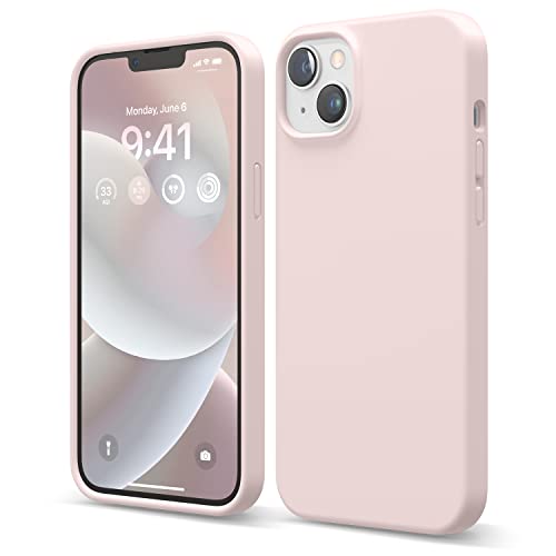 elago Liquid Silicone Case Kompatibel mit iPhone 14 Plus Hülle (6.7"), Hochwertiges Silikon, Ganzkörperschutz - 4 Schichten stoßfeste Handyhülle, kratzfestes weiches Mikrofaserfutter (Rosa) von elago