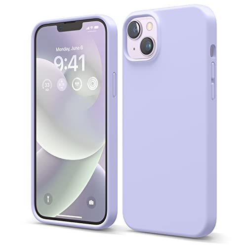 elago Liquid Silicone Case Kompatibel mit iPhone 14 Plus Hülle (6.7"), Hochwertiges Silikon, Ganzkörperschutz - 4 Schichten stoßfeste Handyhülle, kratzfestes weiches Mikrofaserfutter (Violett) von elago