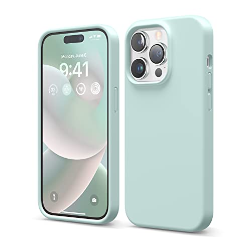 elago Liquid Silicone Case Kompatibel mit iPhone 14 Pro Hülle (6.1"), Hochwertiges Silikon, Ganzkörperschutz - 4 Schichten stoßfeste Handyhülle, kratzfestes weiches Mikrofaserfutter (Grün) von elago