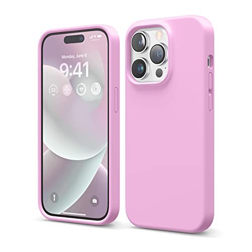 elago Liquid Silicone Case Kompatibel mit iPhone 14 Pro Hülle (6.1"), Hochwertiges Silikon, Ganzkörperschutz - 4 Schichten stoßfeste Handyhülle, kratzfestes weiches Mikrofaserfutter (Heiße Rosa) von elago