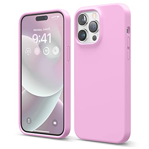 elago Liquid Silicone Case Kompatibel mit iPhone 14 Pro Max Hülle (6.7"), Hochwertiges Silikon, Ganzkörperschutz - 4 Schichten stoßfeste Handyhülle, kratzfestes weiches Mikrofaserfutter (Heiße Rosa) von elago
