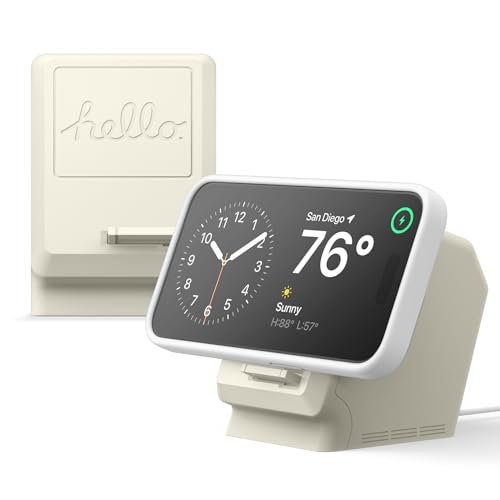 elago M4 Ladeständer Kompatibel mit MagSafe Ladegerät – Klassisches Monitor Design, iOS 17 Standby-Modus, Premium Silikon, Kompatibel mit iPhone 16, 15, 14, 13, 12 Serie [Ladegerät Nicht enthalten] von elago