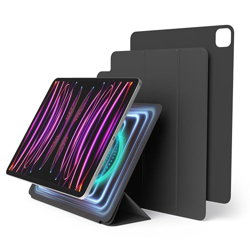 elago Magnetisches Folio Hülle Kompatibel mit iPad Pro 12.9" 6., 5., 4. Gen - Rückwand kann an Metallmaterialien befestigt Werden, Kompatibel mit Apple Pencil und elago's Pencil Case (Dunkelgrau) von elago