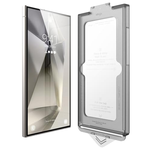 elago Panzerglas+ Displayschutzfolie kompatibel mit Samsung Galaxy S24 Ultra, 9H Oberflächenhärte, Anti-Fingerabdruck, bruchsicher, gebogene vollständige Abdeckung, Kratzschutz, kristallklare Klarheit von elago