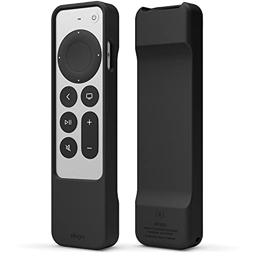 elago R1 Schutzhülle für Apple TV 4K Siri Remote 3. Generation (2022) und 2. Generation (2021), Magnettechnologie, Stoßdämpfung, uneingeschränkter Zugriff auf alle Funktionen (schwarz) von elago