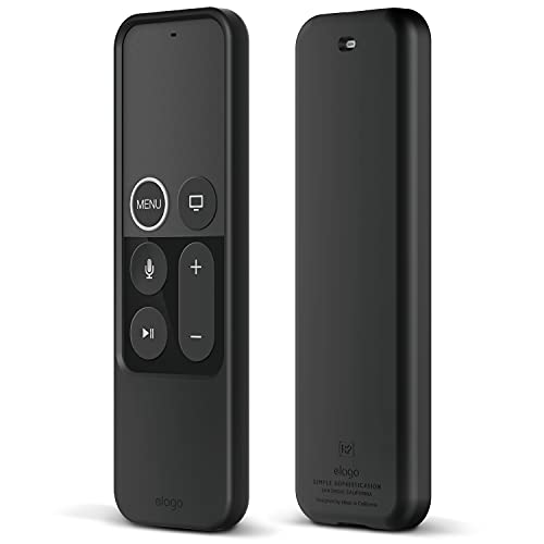 elago R2 Slim Case Fernbedienung Hülle Silikon Kompatibel mit Apple TV 4K 4. und 5. Generation Siri Remote Fernbedienung - Anti-Rutsch, Slim Fit, Langlebig, Stoßdämpfung (Schwarz) von elago