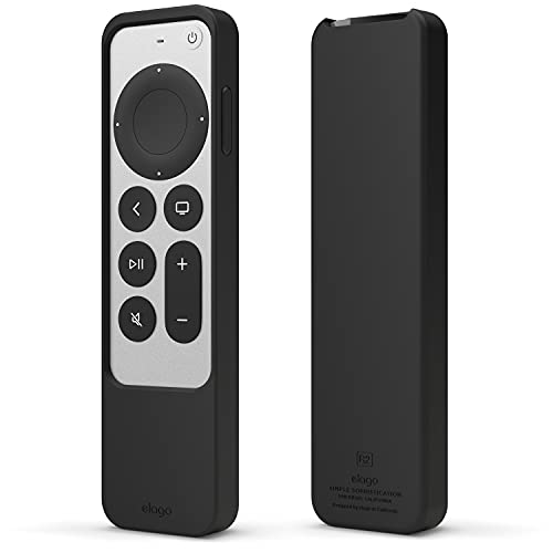 elago R2 Slim hülle Case Kompatibel mit Apple TV 4K Siri Remote 3. Generation (2022) und 2. Generation (2021) (Schwarz) von elago