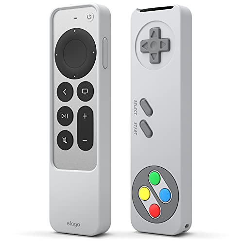 elago R4 Retro Hülle Kompatibel mit Apple TV 4K Siri Remote 3. Generation (2022) und 2. Generation (2021) - Klassisches Controller Design [Nicht funktionsfähig] (Grau) von elago