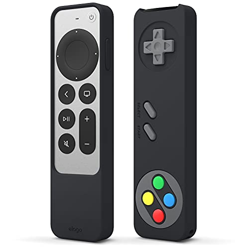 elago R4 Retro Hülle Kompatibel mit Apple TV 4K Siri Remote 3. Generation (2022) und 2. Generation (2021) - Klassisches Controller Design [Nicht funktionsfähig] (Schwarz) von elago