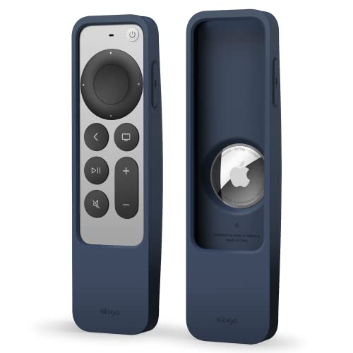 elago R5 Locator hülle Kompatibel mit Apple TV 4K Siri Remote 3. Generation (2022) und 2. Generation (2021) und Kompatibel mit Apple AirTag (Jean Indigo) von elago