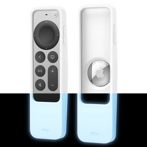 elago R5 Locator hülle Kompatibel mit Apple TV 4K Siri Remote 3. Generation (2022) und 2. Generation (2021) und Kompatibel mit Apple AirTag (Nachtglühendes Blau) von elago