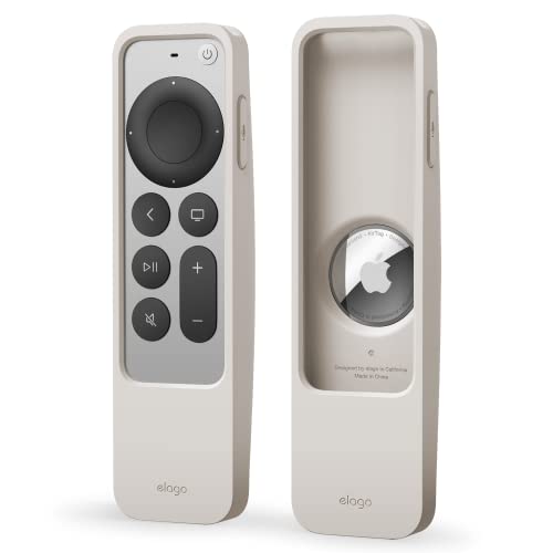 elago R5 Locator hülle Kompatibel mit Apple TV 4K Siri Remote 3. Generation (2022) und 2. Generation (2021) und Kompatibel mit Apple AirTag (Taupe) von elago